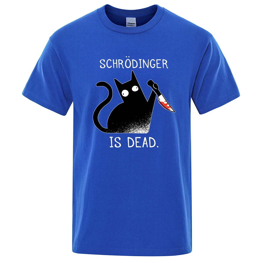 T-Shirt Homme Chat Noir Schrödinger Humour Science Coton Doux Oversize Manches Courtes Streetwear Pop Culture Geek Tendance Confortable – T-Shirt Geek Premium Chat Schrödinger Oversize | Mode Homme Pop Culture Geek Premium