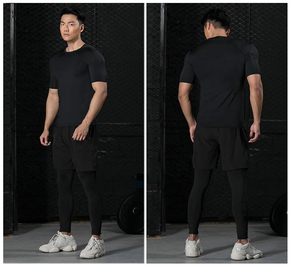 T-Shirt Sport Homme Élastique Séchage Rapide – Col Rond | Musculation, Running & Fitness | Respirant & Gainant