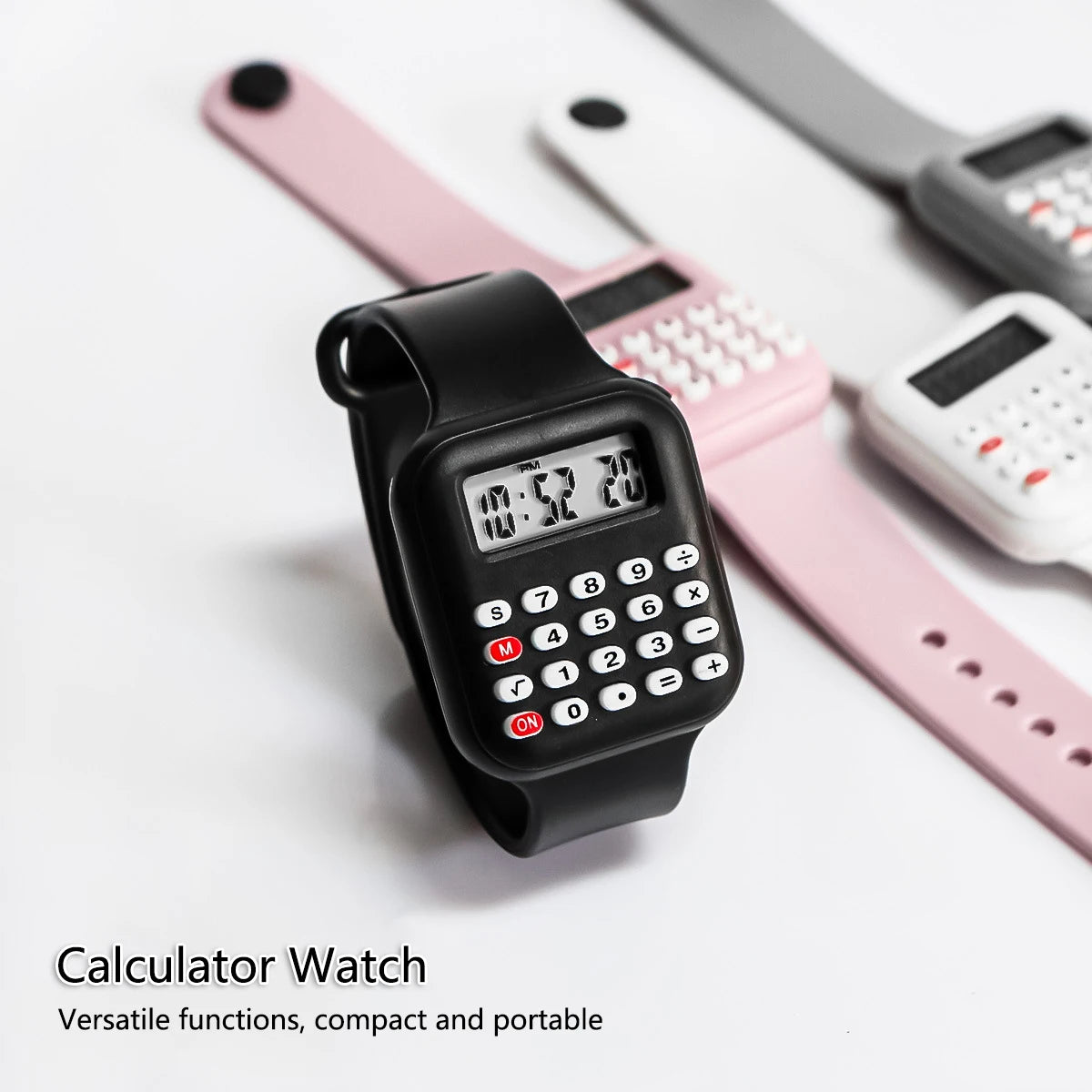 Montre Enfant Calculatrice Digital 2025 – Fille Garçon Student Heure Date Caoutchouc