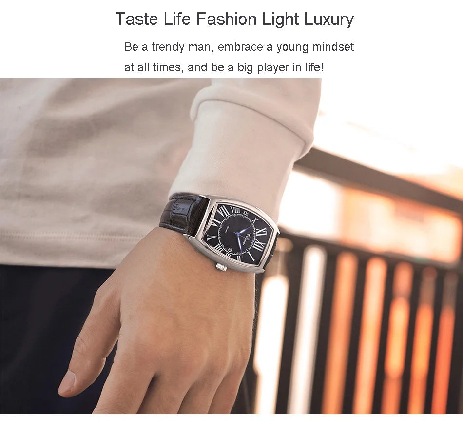 Montre Homme Bracelet Cuir Luxe Fashion Lumineux Quartz Calendrier Étanche Élégante Intemporelle | Montre Homme Cuir Luxe Fashion Lumineux Premium