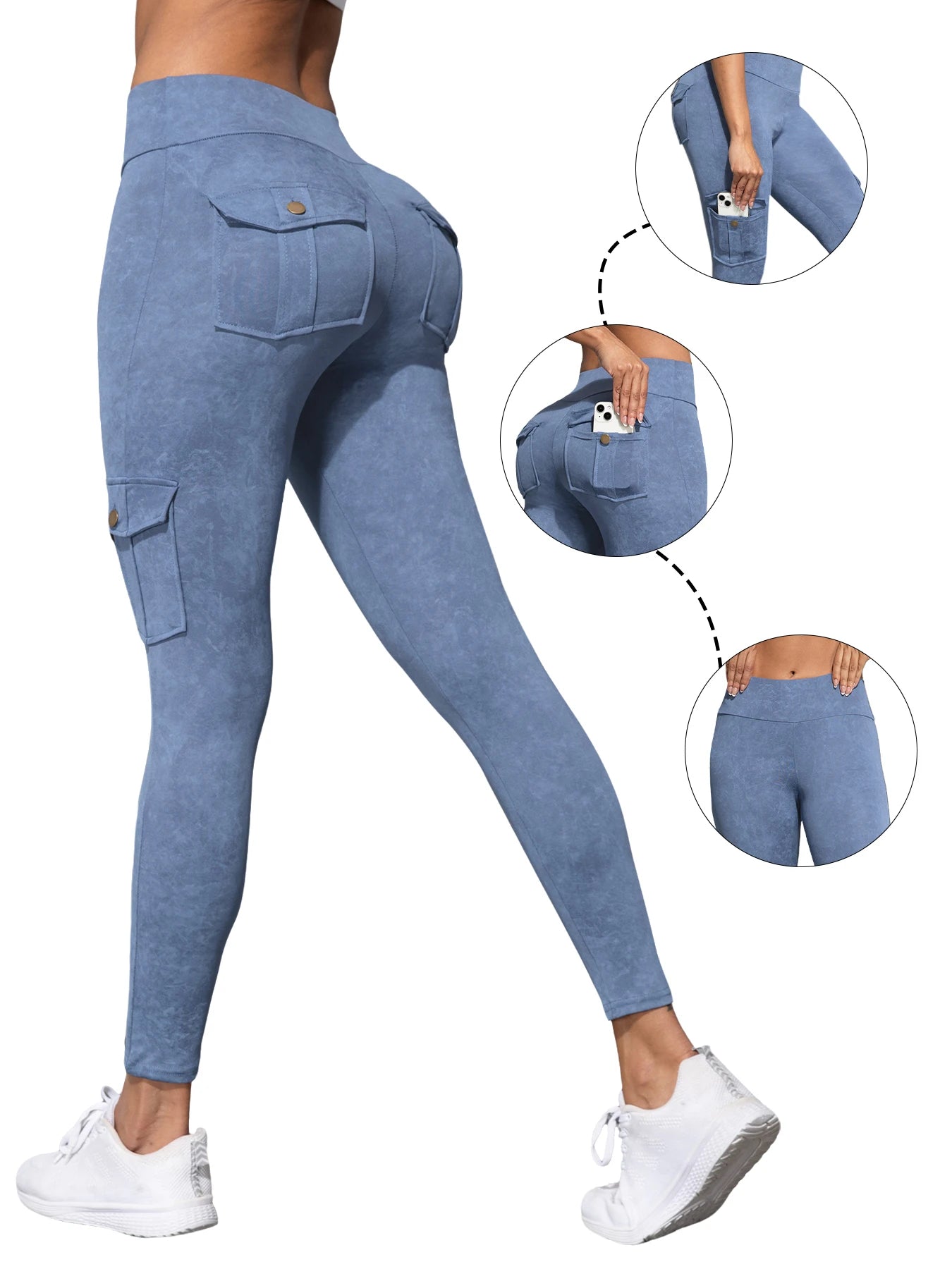 Leggings Gainants Avec Poches Femme - Effet Push-Up, Fitness & Streetwear | Lot 1 ou 3