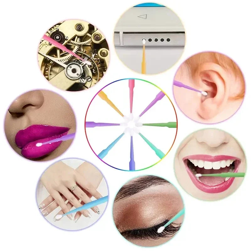 Micro Applicateurs Jetables Cils & Cosmétiques – Lot 100 à 400 Pcs | Cotons-Tiges Précision Maquillage