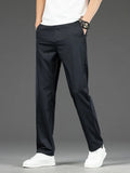 Pantalon Homme Bambou Été Slim Stretch – Léger Business Casual Formel Droit | Noir Gris Kaki | Mode Homme Premium