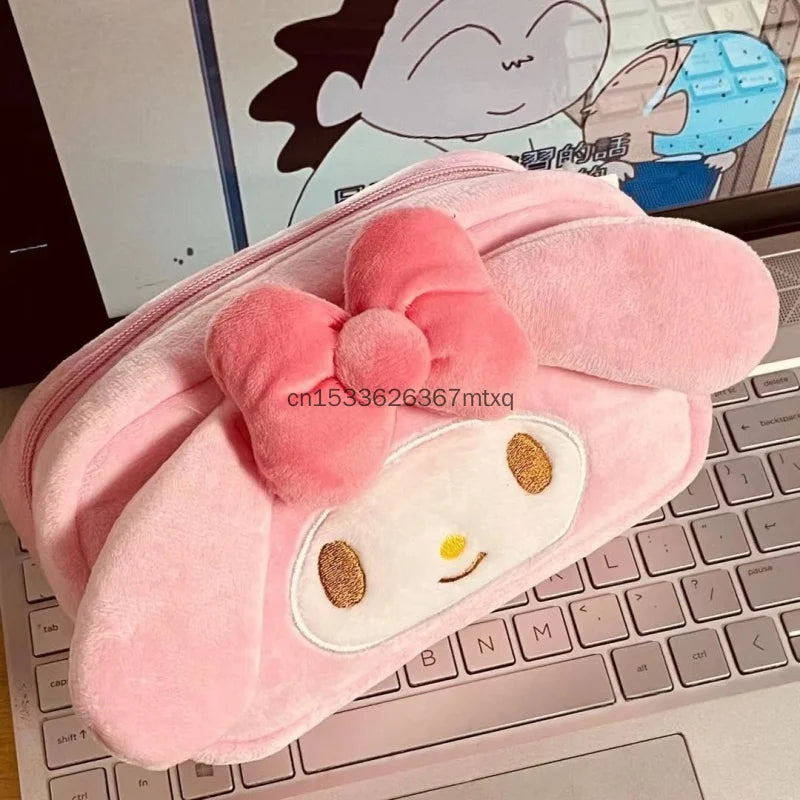 Trousse Peluche Kawaii Sanrio – Kuromi My Melody Cinnamoroll Pochette Maquillage Crayon Cadeau Fille