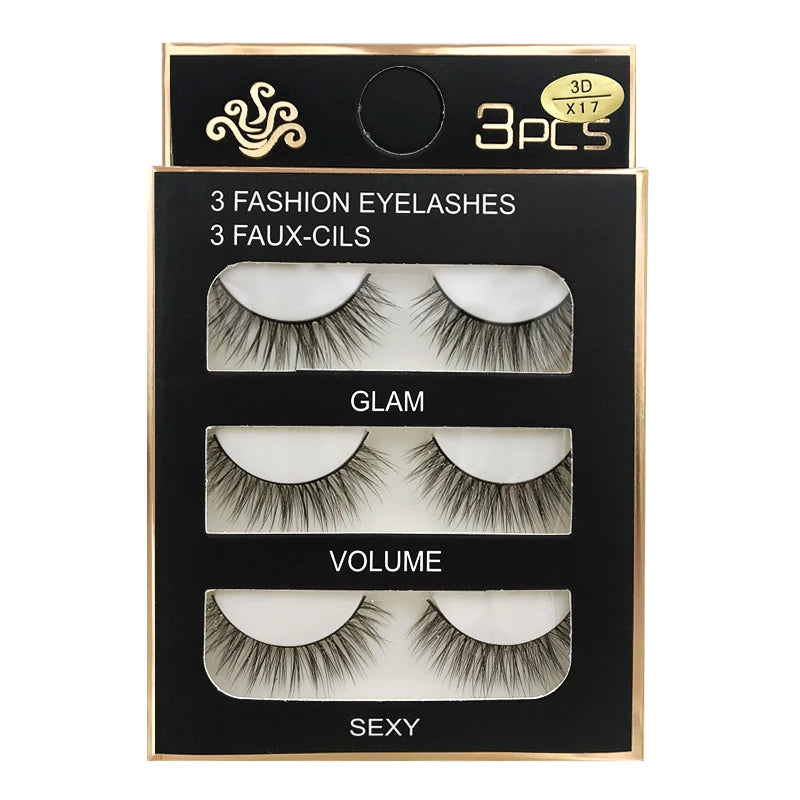 Lot 3 Paires Faux Cils 3D Vison SHIDISHANGPIN – 27 Styles Fluffy Wispy Épais | Cils Faux Faits Main Maquillage Yeux
