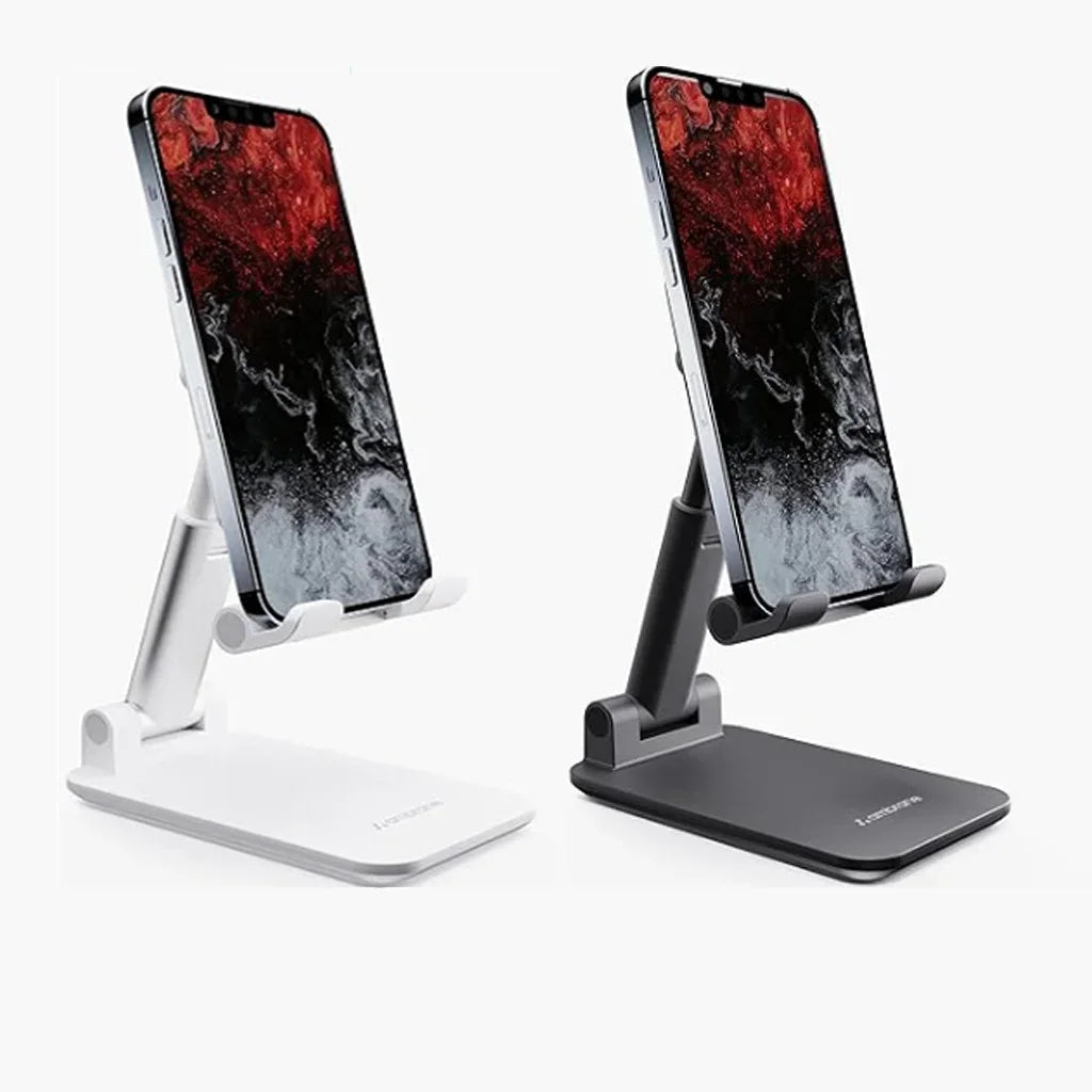 Suporte Dobrável Ajustável Para Celular Tablet Preto Branco Universal Para Mesa Cama Estável Prático