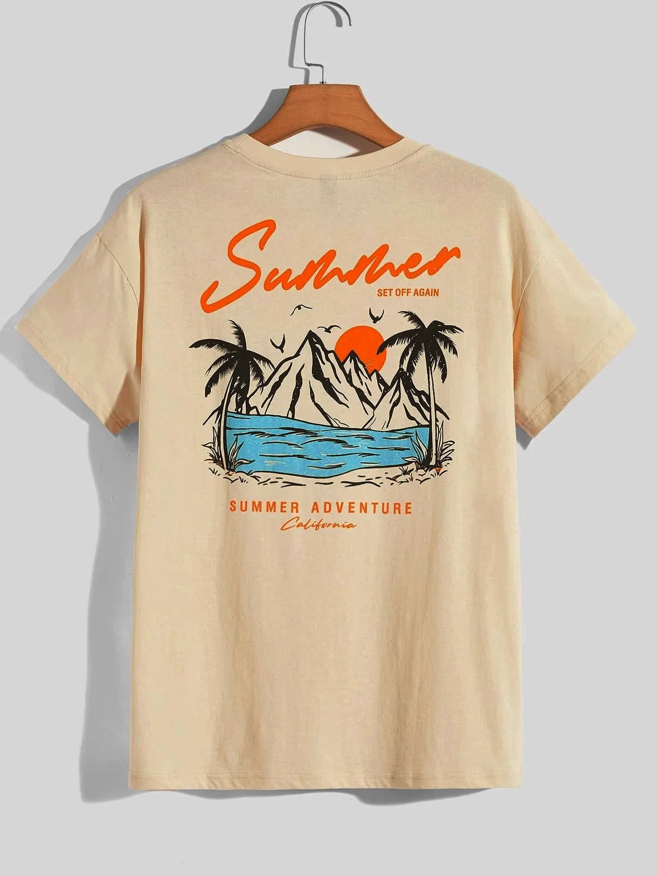 T-Shirt Homme Oversize Coton Imprimé California Adventure Été Loose Fashion Casual Tendance – Tee Graphique Voyage West Coast Streetwear | Mode Homme Premium