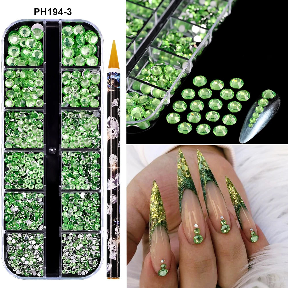 Strass Nail Art 3D Colorés – Diamants Plats Ronds | Déco Ongles DIY