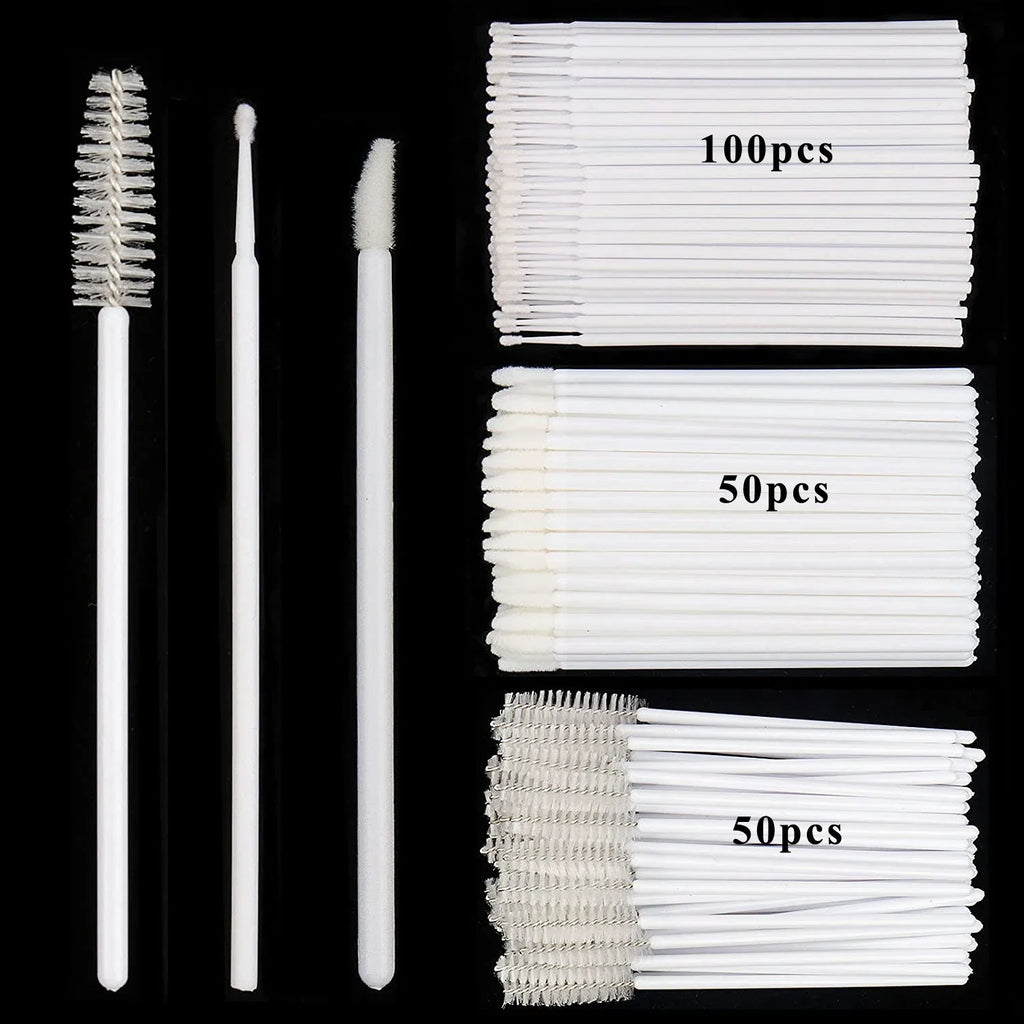 Lot 200 Brosses Jetables Maquillage – Mascara Wands, Lèvres & Microbrush | Applicateur Extension Cils & Sourcils