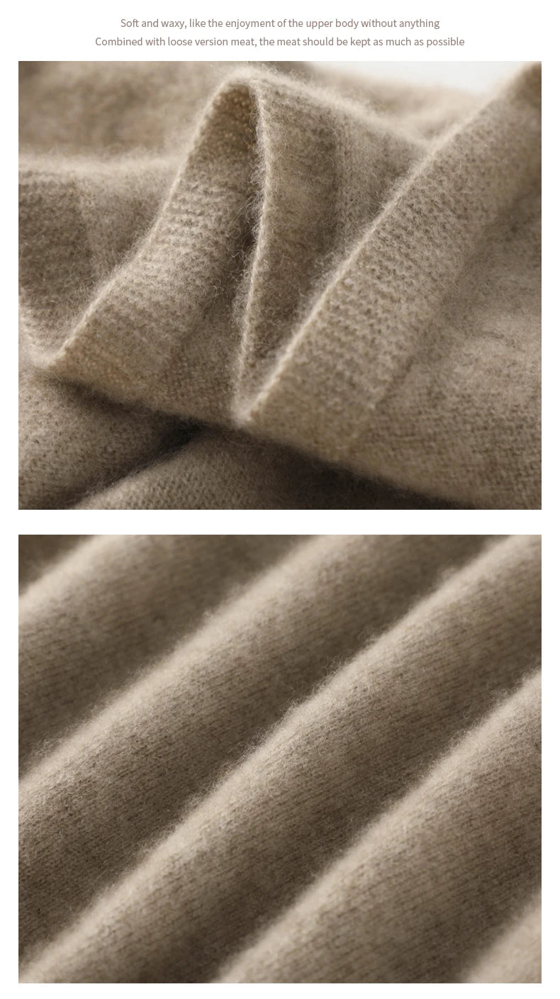 Pull Cachemire Femme 100% Laine Mérinos Col V À Capuche – Chaud Élégant Tendance | Automne Hiver