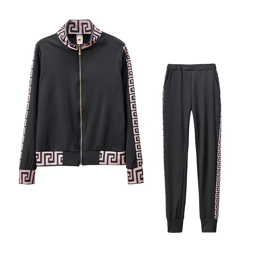 Ensemble 2 Pièces Femme Imprimé Coutures – Style Américain Casual Décontracté | Tendance 2025