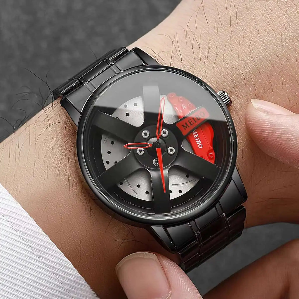 Montre Homme Sport Roue 3D Auto – Bracelet Acier Inoxydable Business Fashion