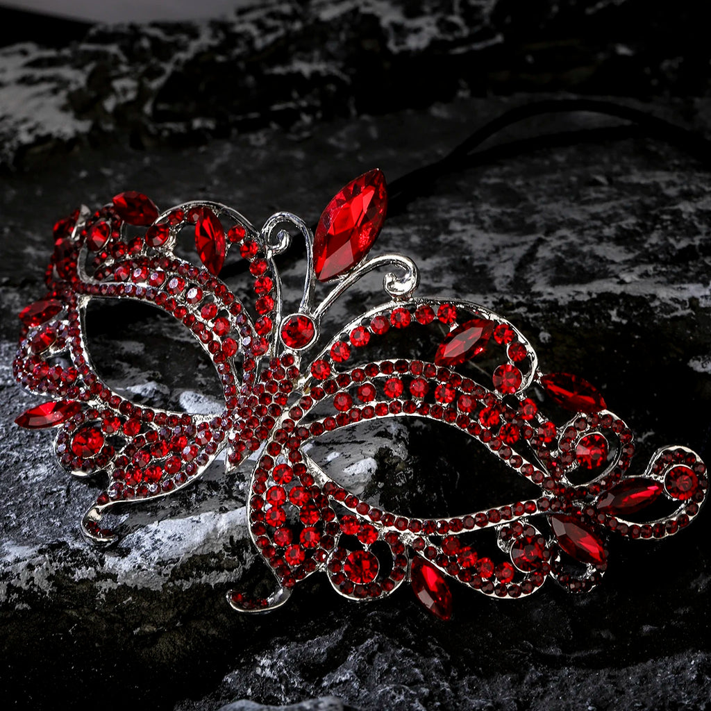 Halbgesichtsmaske Schmetterling Strass - Maskerade, Halloween & Party