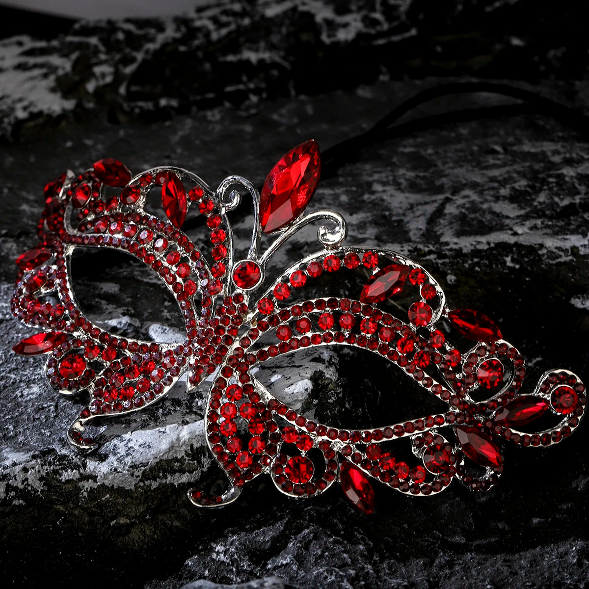 Halbgesichtsmaske Schmetterling Strass - Maskerade, Halloween & Party
