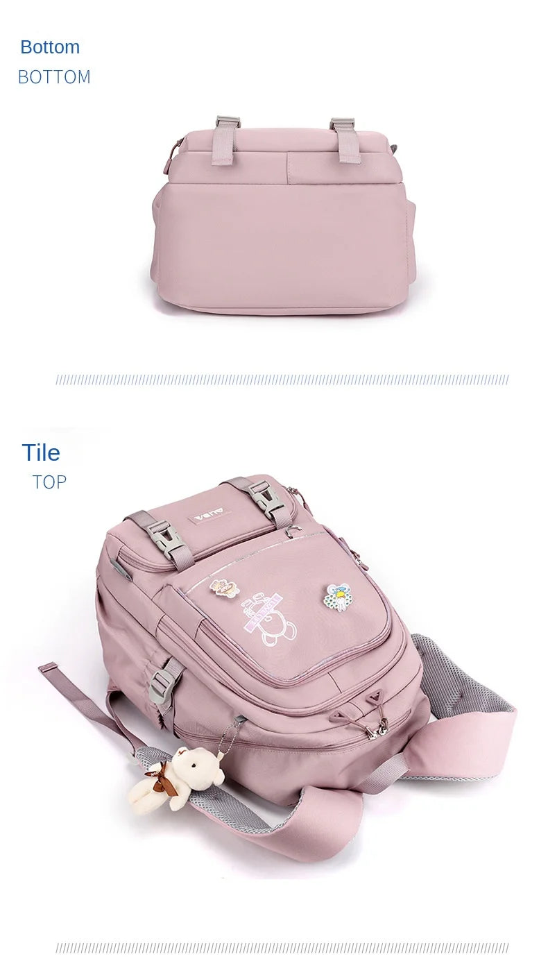 Sac À Dos Scolaire Kawaii Fille Ado – Grand Cartable Collège Lycée Laptop Voyage