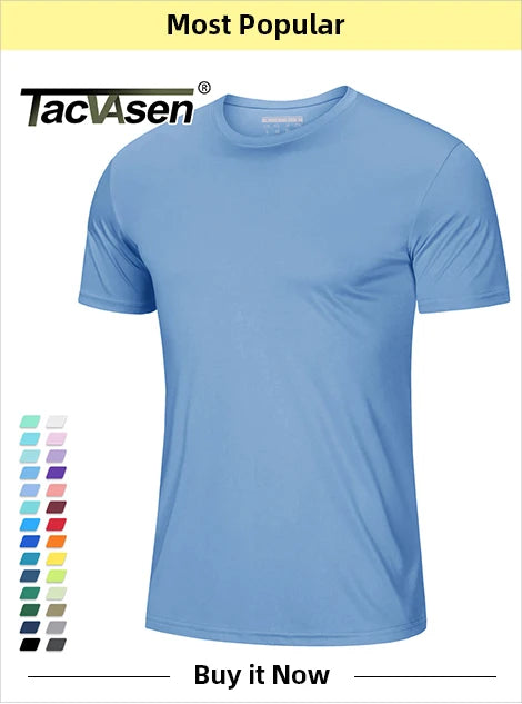 TACVASEN Quick Dry Summer T-shirts Mens Running Jogging T-shirts Crew Neck Athlete Sports Gym Fitness Pullover Reflective Shirts