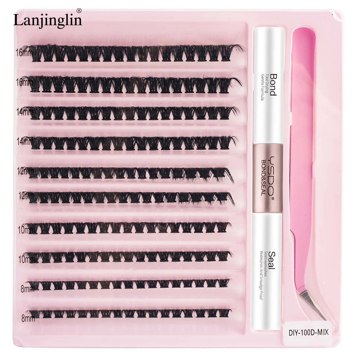 Kit Extension Cils DIY 160-200 Pcs – Cils Individuels Cluster avec Colle & Scellant | Faux Cils Maquillage