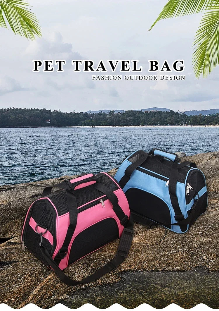 Sac Transport Chat & Chien Portable Mesh Respirant Pliable – Sac à Main Voyage Petite Race | Transport Animaux de Compagnie
