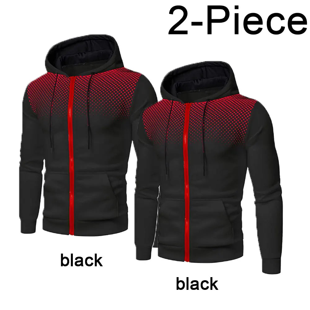 Ensemble Homme Polaire Couleur Unie Sweat Zippé + Pantalon + Bonnet Casual Sport Style Américain Européen Automne Hiver Confortable – Set 3 Pièces Premium | Mode Homme Sport Premium