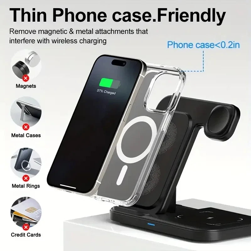 Chargeur 3-en-1 Pliable Charge Rapide – iPhone 17-12 iWatch 11-2 Ultra AirPods 4 3
