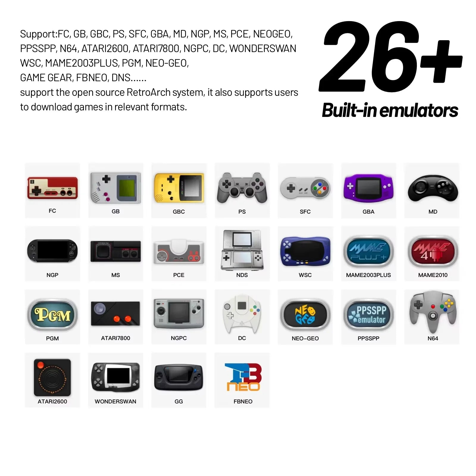 Trimui Smart Pro Console Rétro Portable 4.96'' IPS – Linux, Joystick RGB | Cadeau Gaming Jeux Rétro