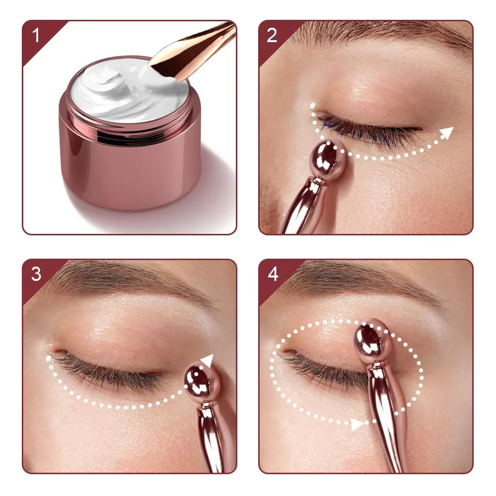 Stick Masseur Visage & Yeux 2-en-1 – Applicateur Crème Anti-Rides & Cernes | Lifting Facial | Spatule & Mini Cuillère Skincare