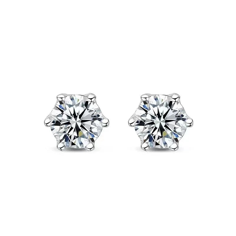 Puces Moissanite Vis Argent 925 Couleur D 6 Griffes – Éclat Diamant Éblouissant | Bijou Mariage & Fine Jewelry Femme | Cadeau Luxe