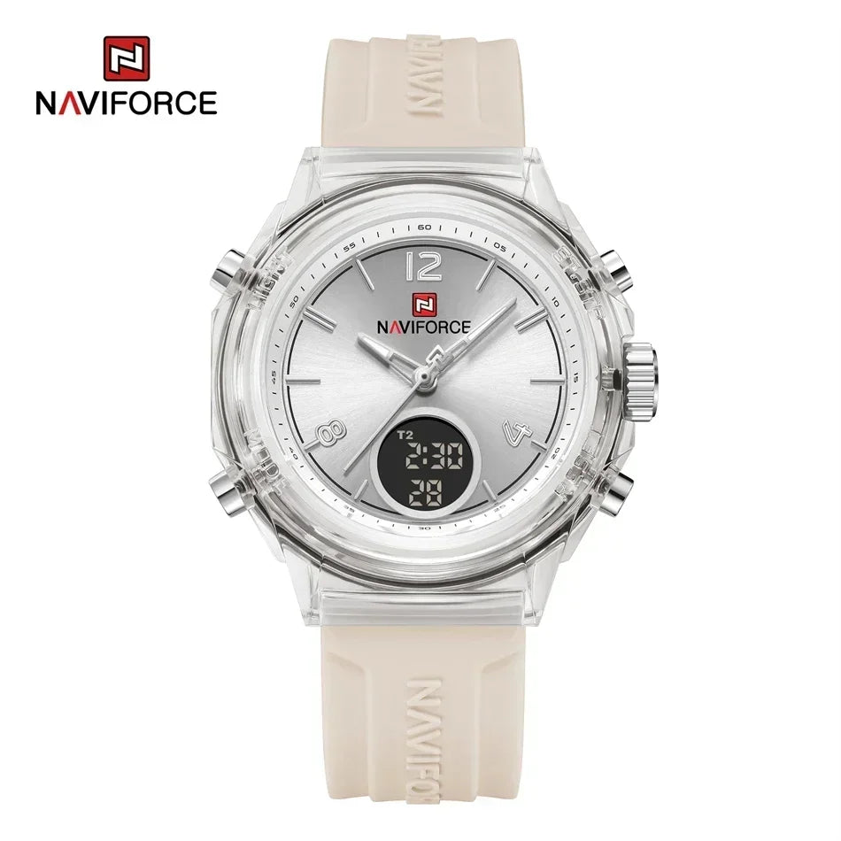 Montre Femme NAVIFORCE Sport Quartz LCD Digital – Étanche 50M Casual Fashion