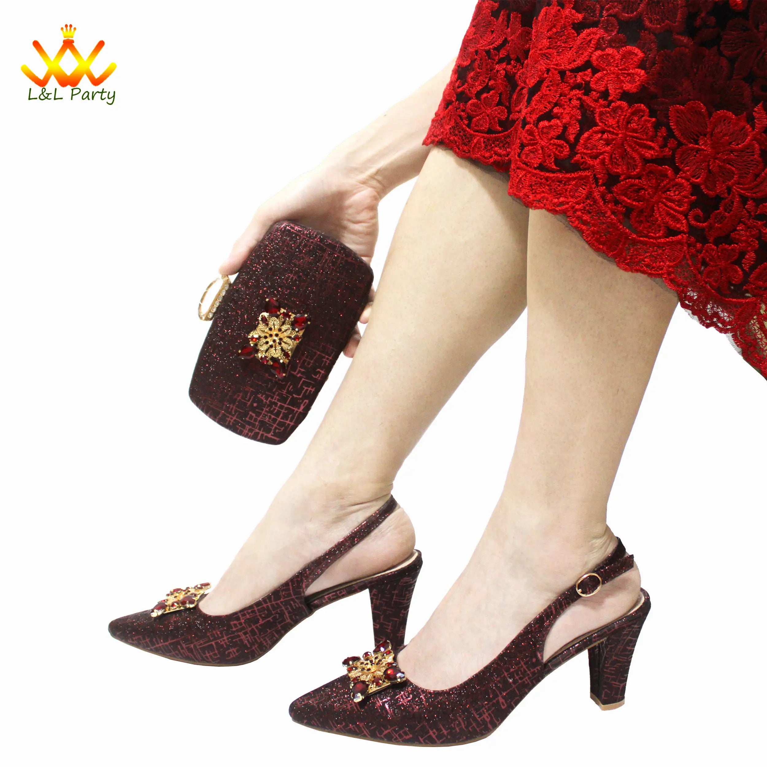 Ensemble Chaussures + Sac Italien Orange Cristal – Pumps Luxe Mariage Fête 2024