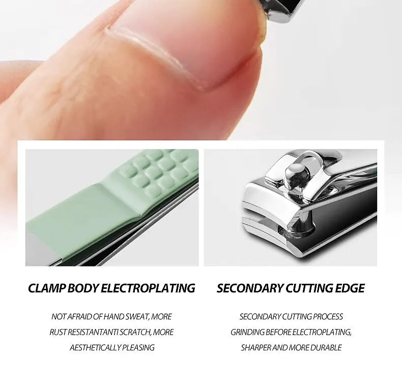 Kit Manucure 16 Pièces Inox – Coupe-Ongles, Ciseaux & Accessoires | Pochette Pliable | Soin Ongles Professionnel