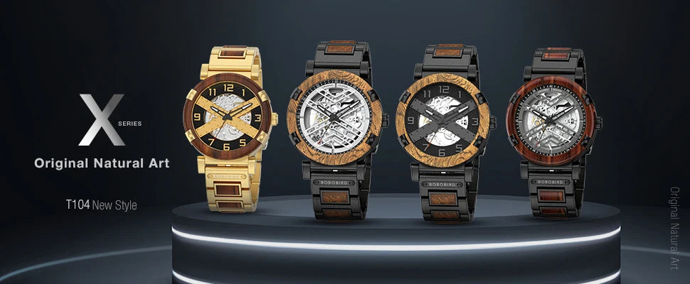 Montre Homme BOBO BIRD Bois Mécanique Luxe – Grand Cadran Top Brand Naturel Unique