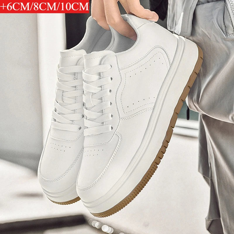 Chaussures Rehaussantes Homme 10/8/6CM Invisibles – Sport Blanches Grande Taille 37-44
