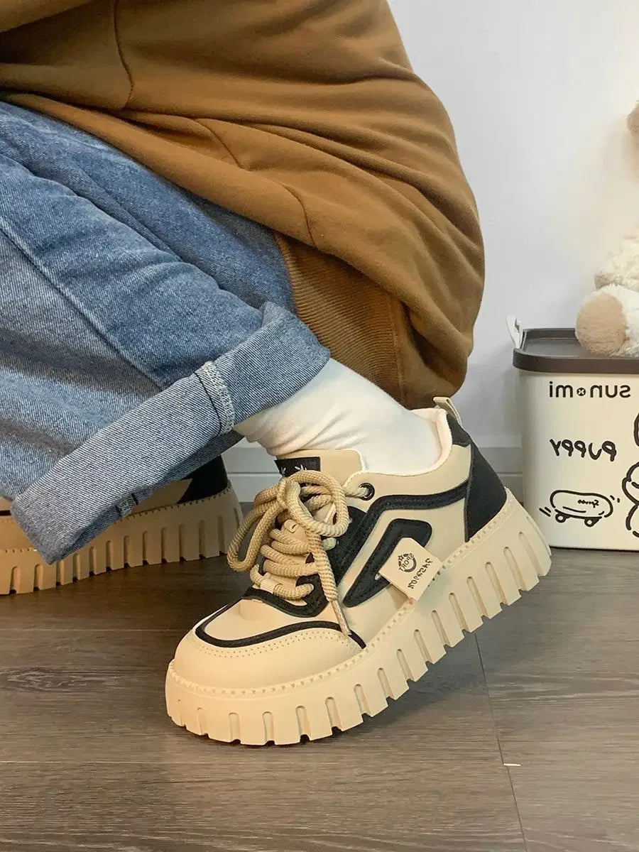 Chaussures Plateforme Y2k Femme Luxe 2025 – Bout Rond Haute Plateforme Designer Daily
