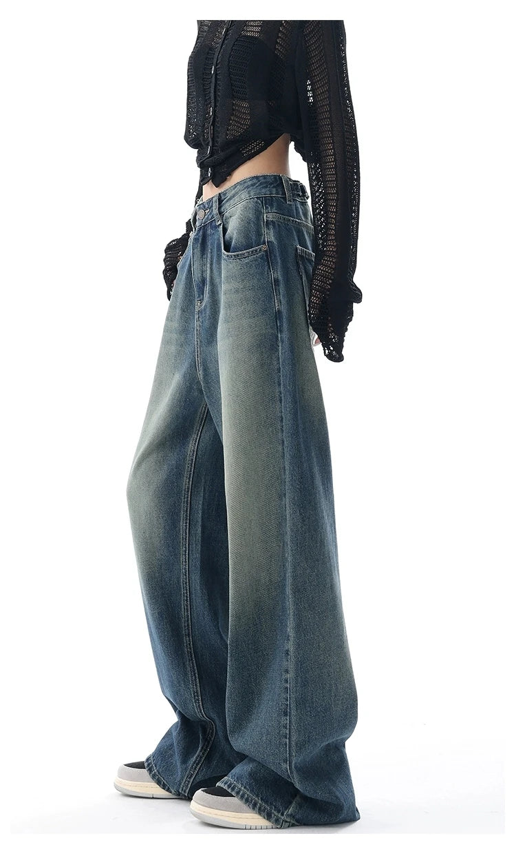 Jean Baggy Femme Taille Haute Boutons Vintage Style Américain Slim Casual Automne – Duomofu | Jean Chic Décontracté Mode