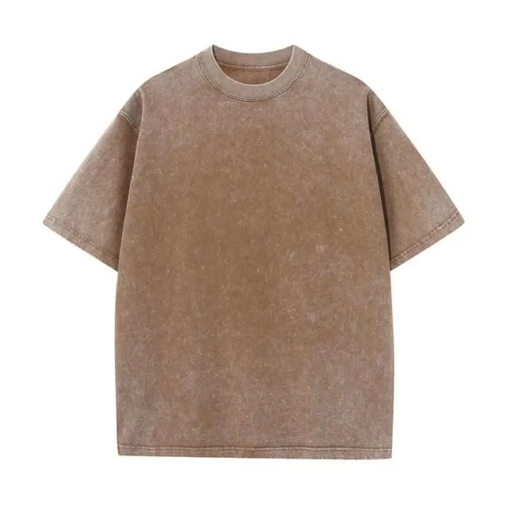 T-Shirt Unisexe Coton 230g Rétro Drop-Shoulder Vintage Couleur Unie Hip-Hop Loose Manches Courtes Confortable Épais Intemporel – T-Shirt Rétro Premium Coton 230g Drop-Shoulder Vintage Hip-Hop Loose | Mode Unisexe Rétro Vintage Premium