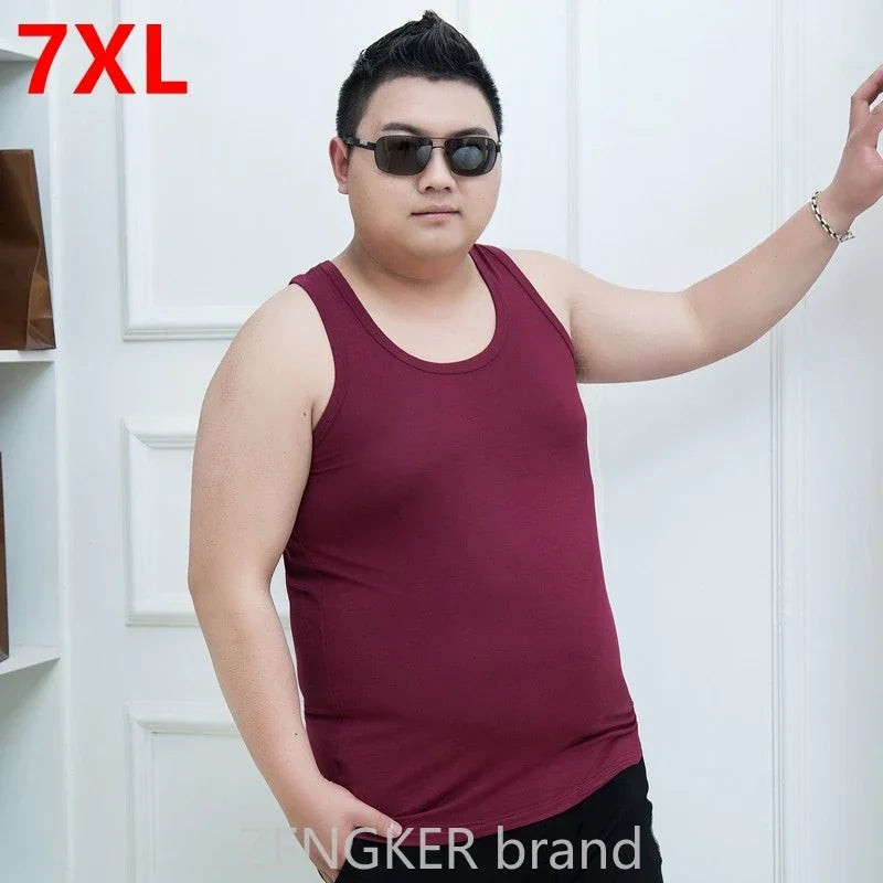 Débardeur Homme Modal Grande Taille XL-7XL Sans Manches Bodybuilding Fitness Musculation Été Doux Respirant Confortable Inclusif – Débardeur Premium Grande Taille Sport | Mode Homme Sport Grande Taille Premium