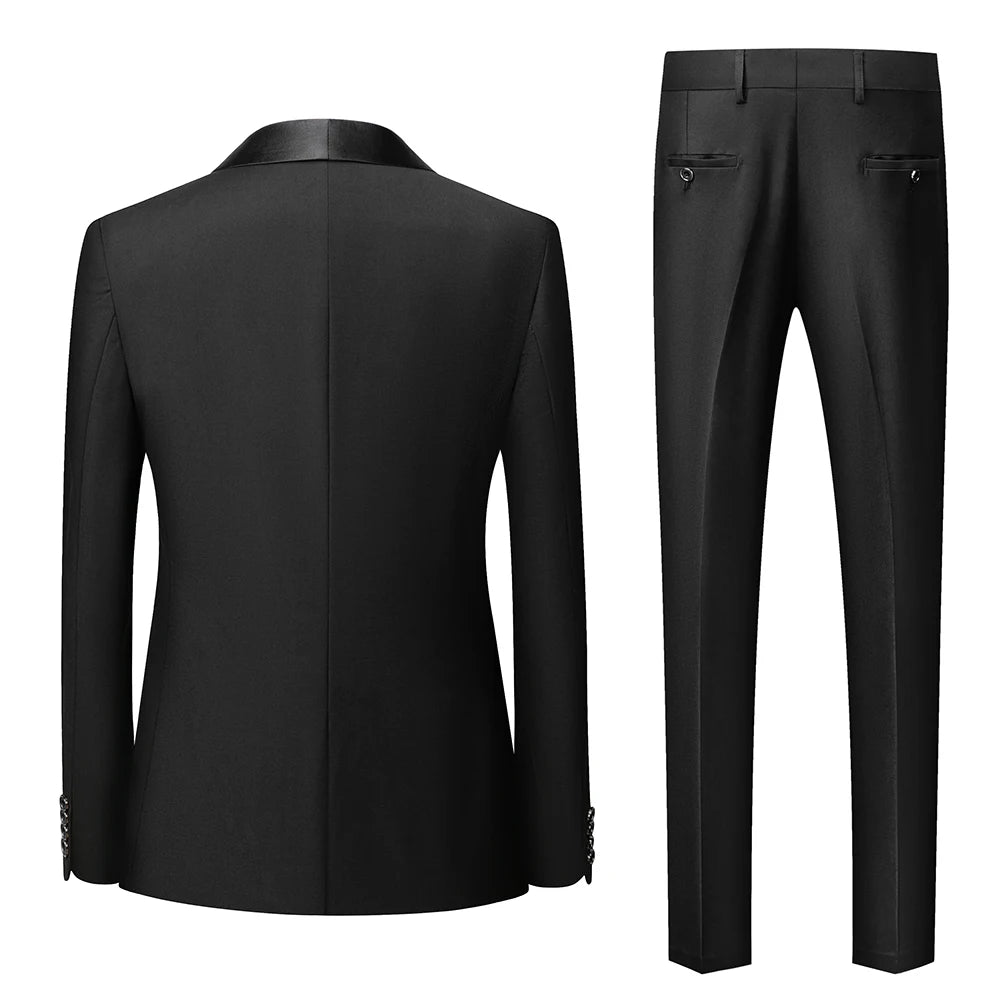 Costume Homme 3 Pièces Noir Slim Fit Blazer Veste Pantalon Gilet Grande Taille Mariage Cérémonie Soirée Automne Élégant – Ensemble Costume Premium | Mode Homme Habillé Premium