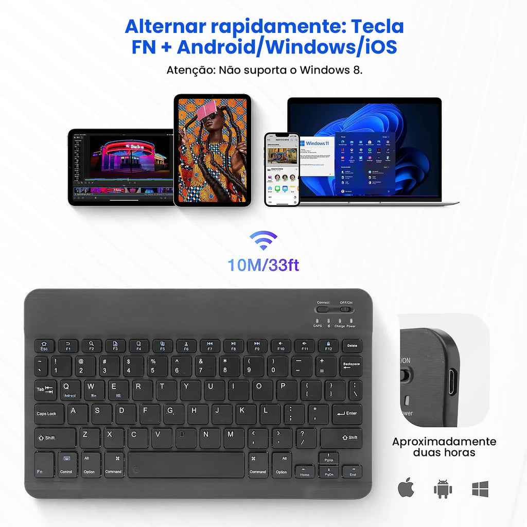 Kit Clavier & Souris Bluetooth Sans Fil Ergonomique – Compatible PC, Tablette & Home Office
