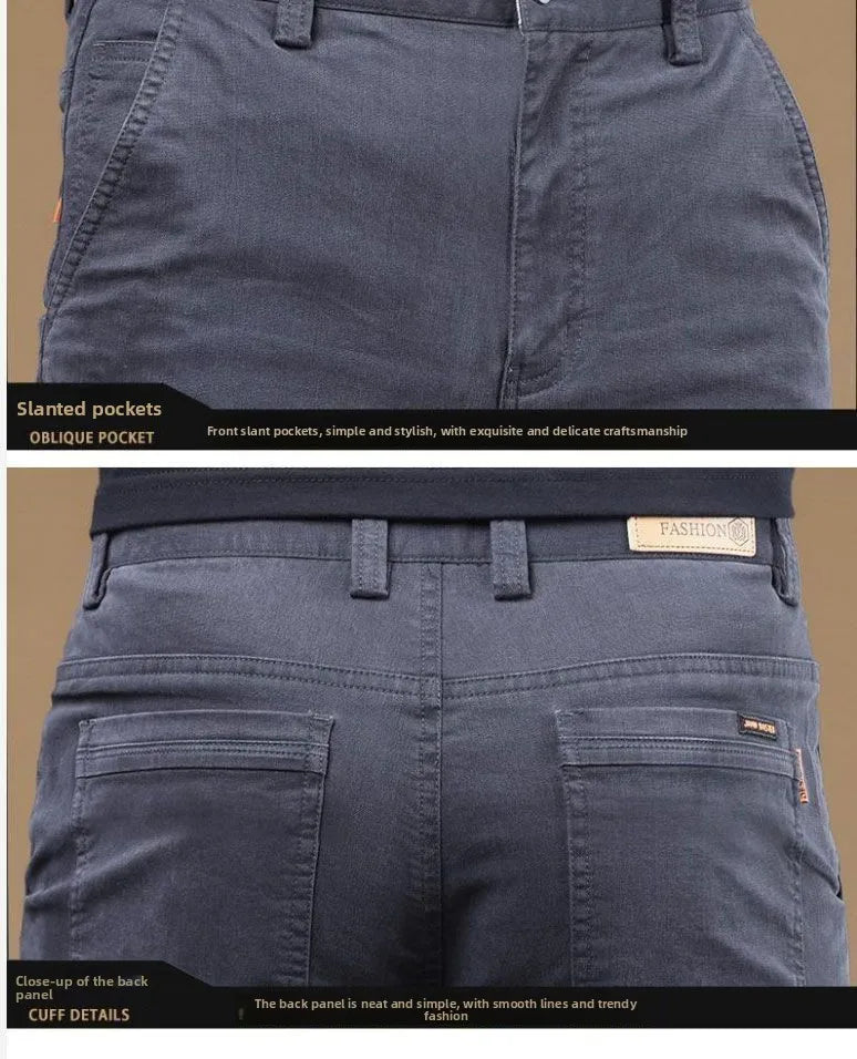 Pantalon Homme Coton Léger Été – Slim Droit Élastique Business Casual Polyvalent | Mode Homme Premium