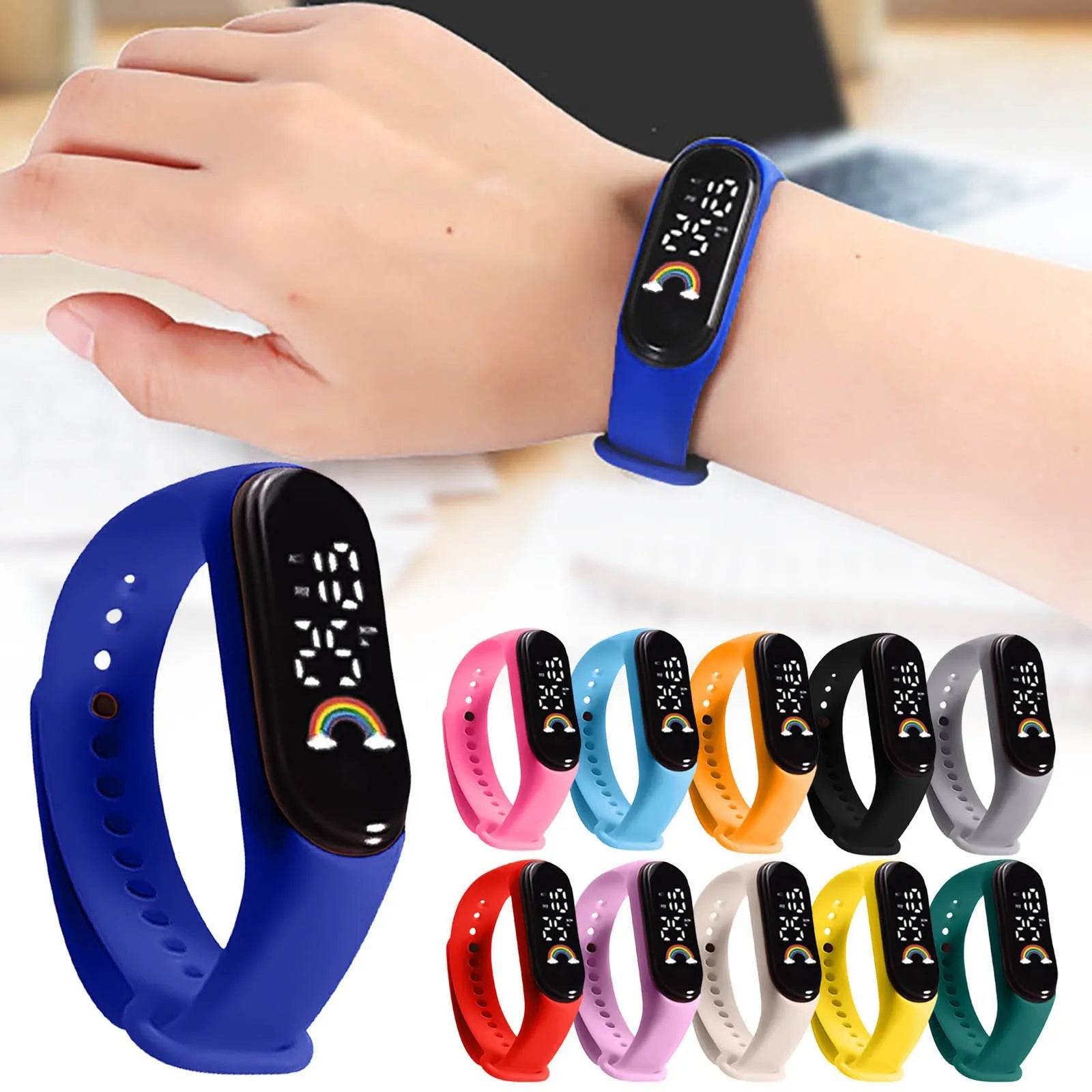 Montre Enfant Fille Garçon LED Tactile Sport – Bracelet Électronique Étanche Tendance 2025