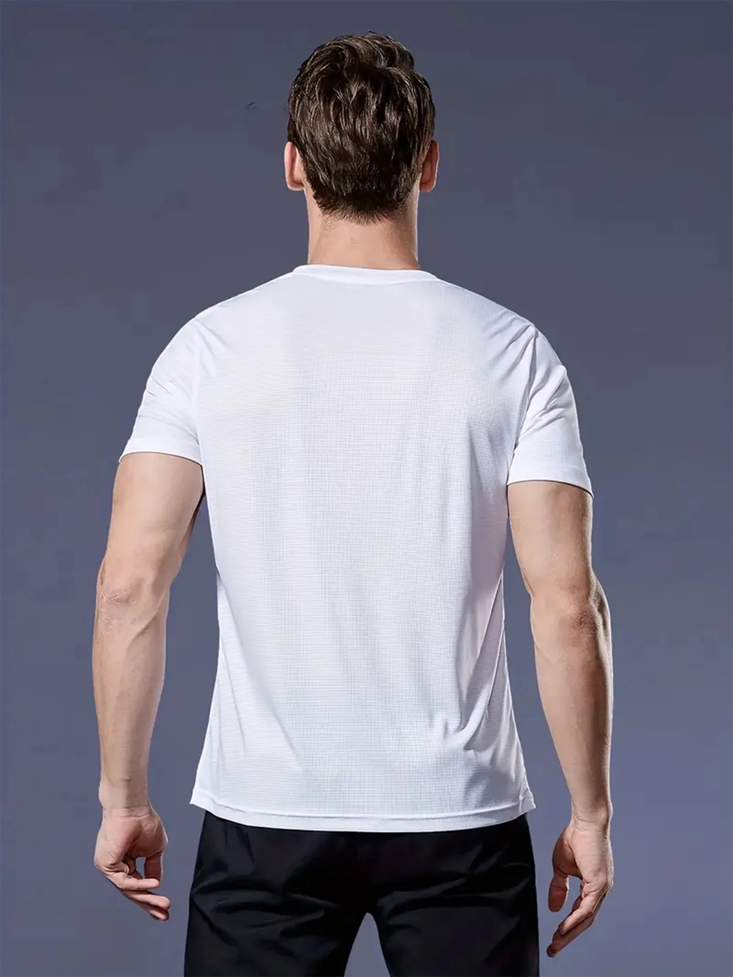 T-Shirt Sport Homme Ultra-Léger Séchage Rapide – Noir, Blanc & Gris | Carreaux Légers | Fitness, Gym & Running | Respirant