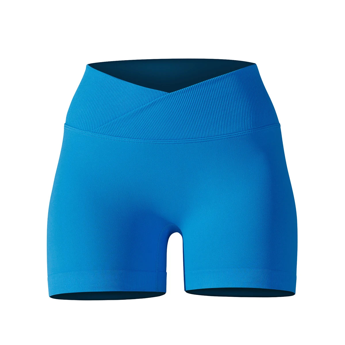 Short Yoga Femme Taille Haute Croisée Gainant Fessier Gym Running Fitness – Short Sport Sculptant Élastique | Mode Athleisure