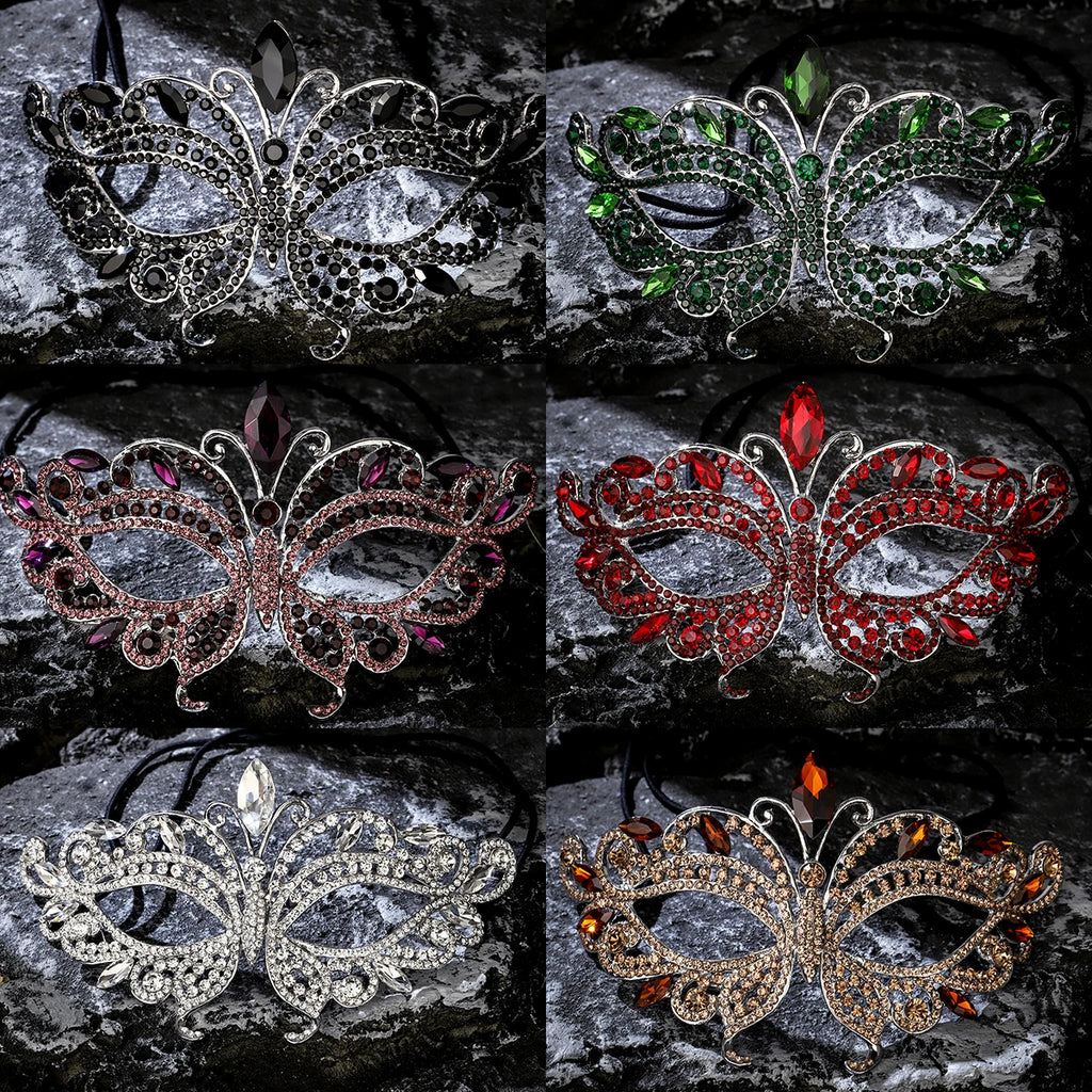 Halbgesichtsmaske Schmetterling Strass - Maskerade, Halloween & Party