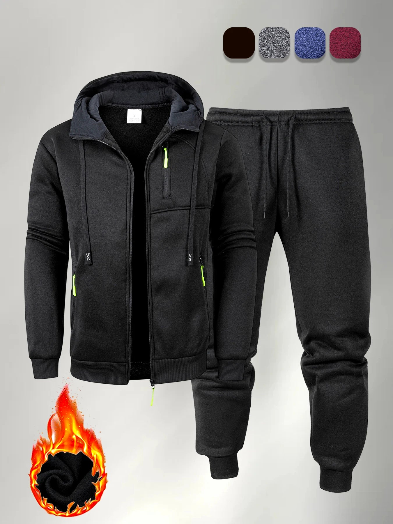 Ensemble Jogging 2 Pièces Homme Zip Capuche – Sweatshirt Pantalon Sportswear Casual Automne