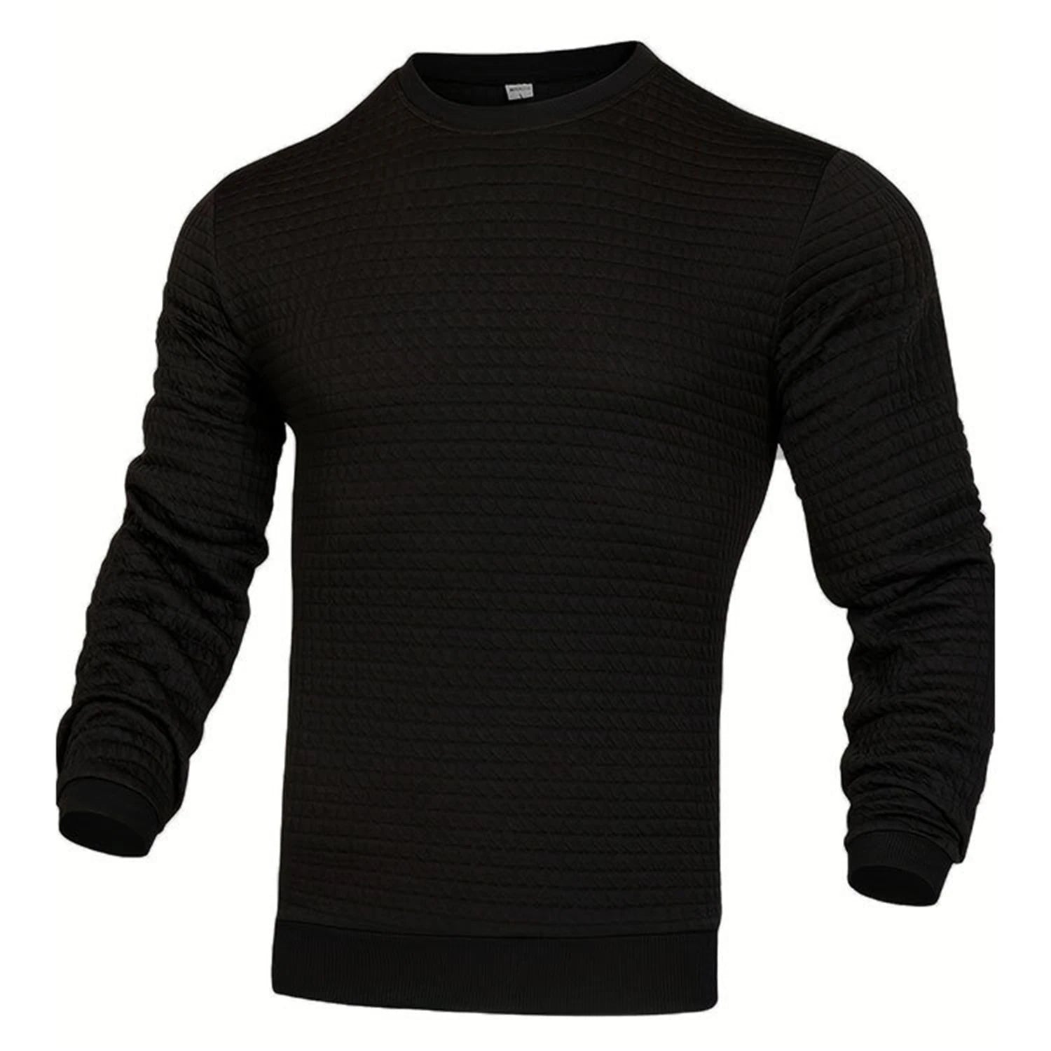 Hoodie Homme Col Rond Jacquard Carreaux Waffle Texture Fashion Casual Chaud Tendance Streetwear – Sweat À Capuche Motif Carreaux Premium | Mode Homme Streetwear Premium