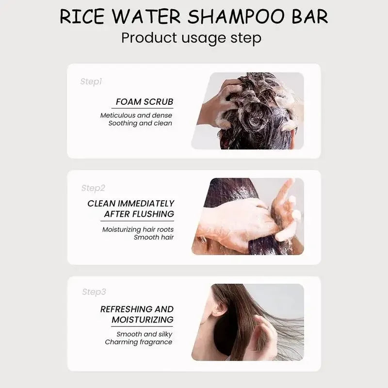 Shampoing Solide au Riz Biologique - Anti-Chute & Croissance Capillaire