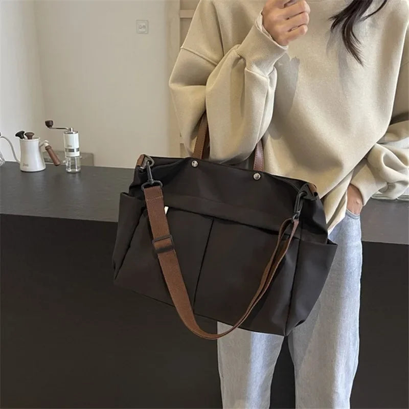 Grand Sac Cabas Nylon Femme – Tote Bag Stylish Bandoulière & Épaule | Voyage, Business, Fitness & Shopping | Léger & Résistant