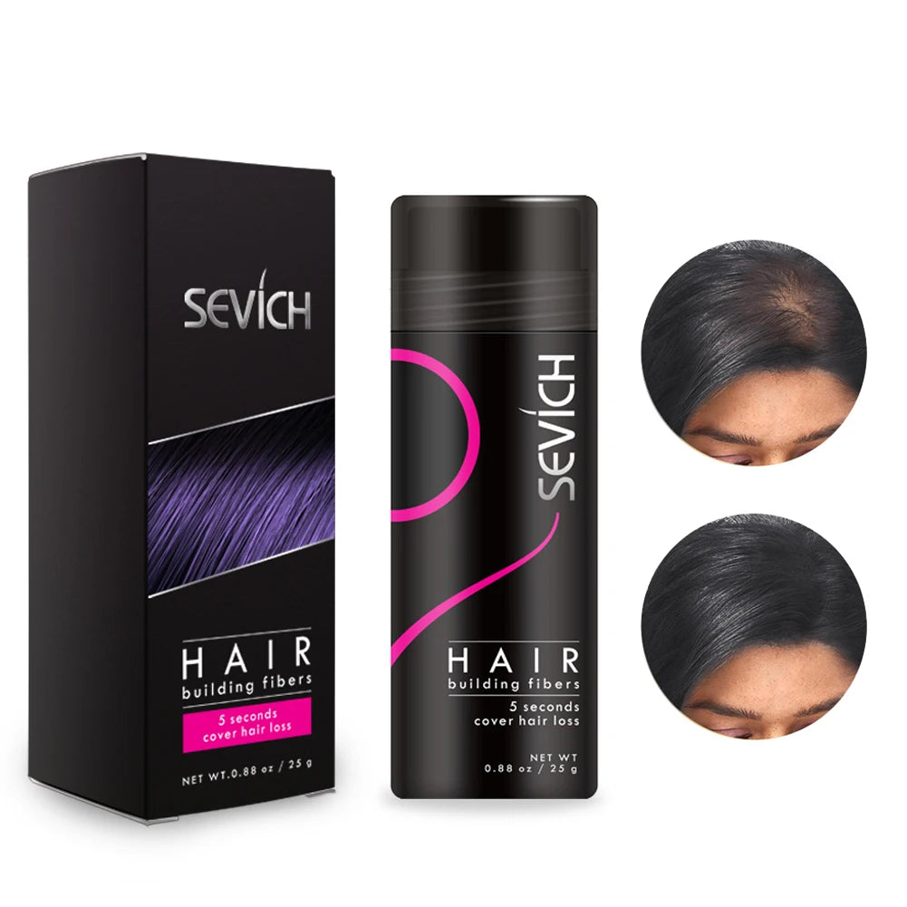 Sevich Fibres Capillaires Kératine 25g – Anti-Chute, Densifiant, Camouflage Calvitie & Zones Clairsemées | Poudre Cheveux