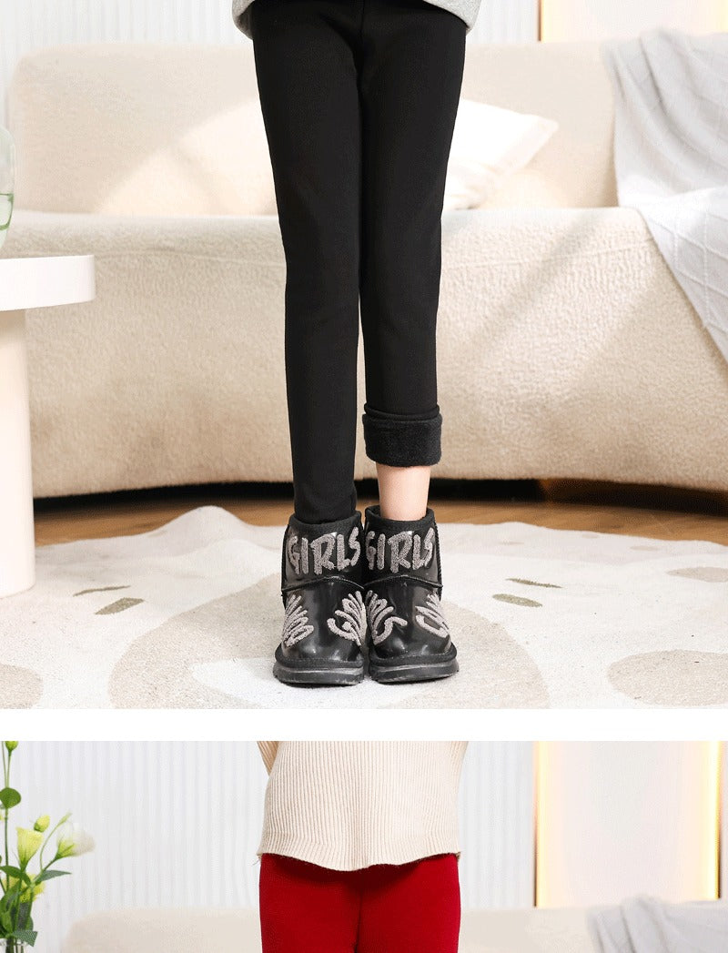 Legging Fille Hiver Polaire Épais Couleurs Bonbon – Pantalon Slim Chaud Élastique Princesse