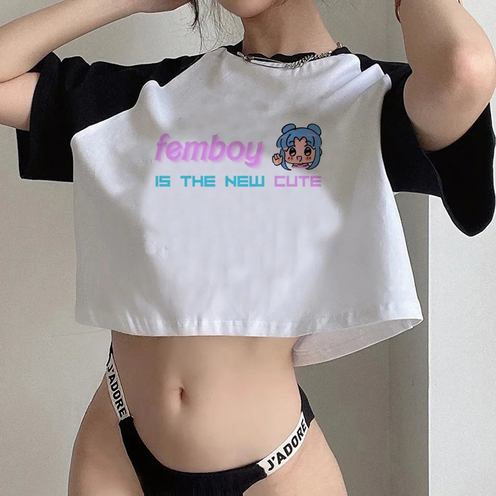 Crop Top Aesthetic Fairycore Grunge Femme – Style Kawaii Féerique | T-Shirt Court Tendance